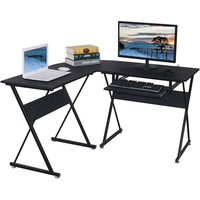Vente directe d'usine bureau d'étude en forme de L coin noir bureau d'ordinateur bureau à domicile bureau de jeu