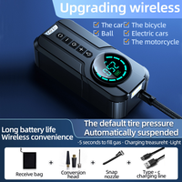 Compresseur d'air portable sans fil en ABS pour voitures, véhicules de tourisme et vélos électriques - Démarreur de secours 12V haute puissance avec éclairage