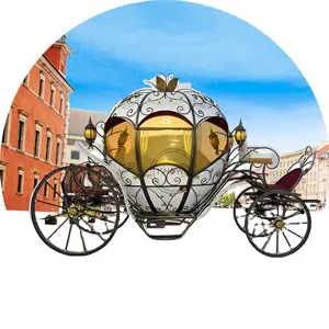 OEM Royal Electric Horse Carriage Wedding Vehicle Wagon Cinderella Pumpkin Horse Carriage Sightseeing Cart