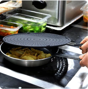 Cooking Heat Resisting Handle <b>Frying</b> <b>Pan</b> Lid Water Filter Net Silicone Splatter Screen Anti Oil Splatter Oil Splash Guard - Product Image 4