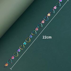 Pulsera de Moda de Acero Inoxidable con Diseño de Corazón Colorido Estilo Coreano para Mujer, Joyería Católica Estilo Egipcio, Hermosos Amuletos - Product Image 6