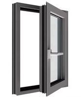 Ventanas Abatibles de Aluminio a Prueba de Viento, con Doble Vidrio Templado, Diseño Minimalista, Tamaño y Color Personalizables, para Uso en Villas