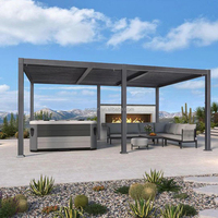 Gazebo de Aluminio para Exteriores, Impermeable, para Terraza, Balcón, con LED, Tamaños Personalizables, Duradero, Ecológico, para Jardín, Patio, Villa