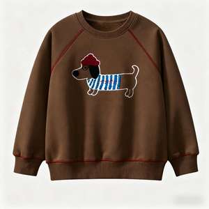 <span class=keywords><strong>GRrr</strong></span> Cross-Border 2025 Versión Conjunto de ropa para niñas Otoño Invierno Forro polar Toalla cálida Sudadera bordada de una pieza - Product Image 1