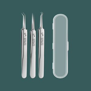 Stainless Steel Acne Needle Acne <b>Clip</b> Cell <b>Clip</b> Double Headed Acne and Blackhead Removal Needle Beauty <b>Tool</b> Set - Product Image 6