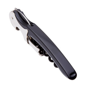 Sacacorchos de camarero de dos pasos Murano de tacto suave con logotipo personalizable y espiral antiadherente - Product Image 5