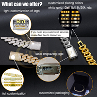 Chaîne Collier Maillon Cubain Iced Out en Argent Sterling 925 VVS Moissanite Diamant, Haute Qualité, Style Hip Hop Cubana, 6-20mm, pour Homme