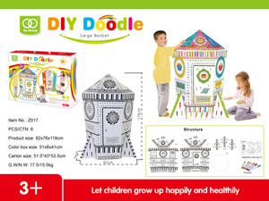 Đồ Chơi Giáo Dục Tương Tác DIY, Tông Màu Nhà Chơi Tàu Tên Lửa Của Riêng Bạn - Product Image 3