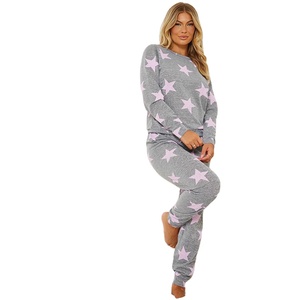 Conjunto <span class=keywords><strong>de</strong></span> pijama <span class=keywords><strong>de</strong></span> algodón y poliéster para mujer, pantalón largo <span class=keywords><strong>de</strong></span> manga larga, ropa <span class=keywords><strong>de</strong></span> <span class=keywords><strong>noche</strong></span> con estampado <span class=keywords><strong>de</strong></span> estrellas Digital - Product Image 1