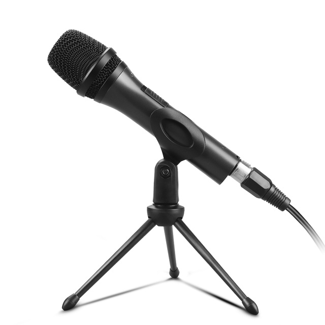 Wired XLR USB Microphone with Stand Shock Mount Audio Singing Desktop Studio Mixer for PC & Phone Sound Recording