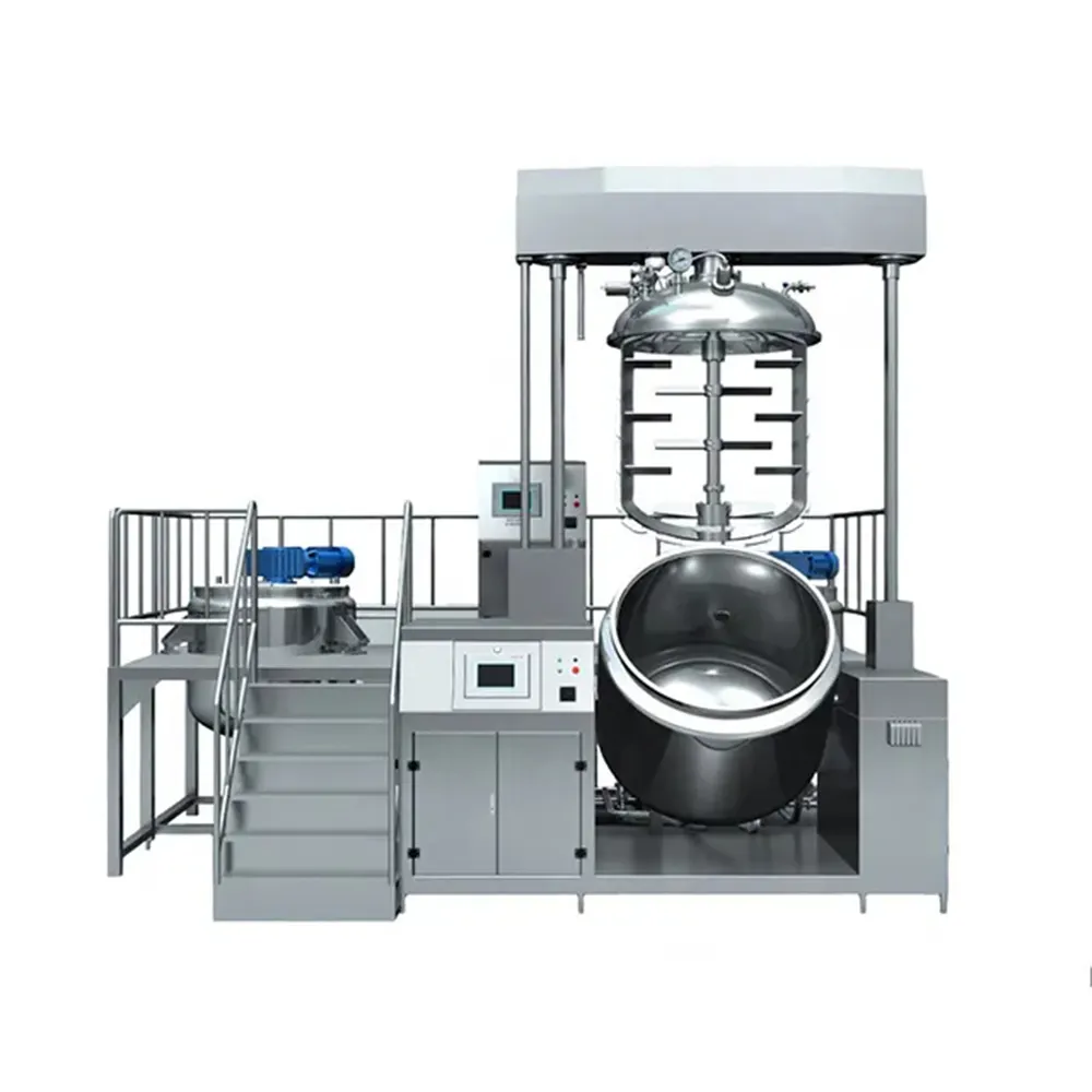 500-1000L कॉस्मेटिक क्रीम बनाने की मशीन तेल वैक्यूम रासायनिक पायसी मिक्सर मशीन शरीर लोशन मिश्रण मशीन