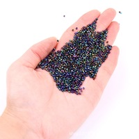 Lot de 10g de perles de rocaille cylindriques en verre électroplaqué de haute qualité, couleur métallique, 2mm, pour broderie artisanale DIY et couture de vêtements
