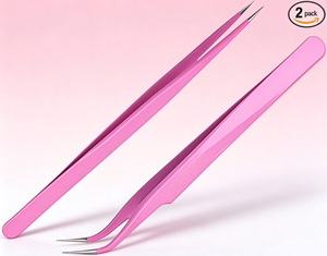Pinzas de Acero Inoxidable Rosadas para Pestañas, Punta Puntiaguda, Antiestáticas, de Precisión, para Extensión de Pestañas y Diseño de Cejas - Product Image 2