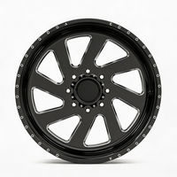 SL 20X14 24X10 22X10 26X16 Velg Truk Tempa Cekung Super Tunggal Kustom yang Dipoles dengan 8X180 6X139.7 6X135 untuk Silverado 2500
