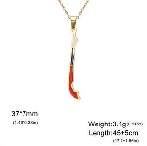 Vente en gros de colliers émaillés pendentif carte drapeau du Chili pour femmes et hommes en acier inoxydable bijoux de charme patriotique de la république du Chili cadeau - Product Image 4