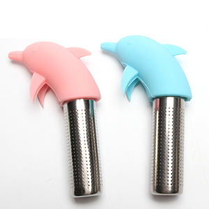 ที่กรองชาซิลิโคนและสแตนเลสเกรดอาหารรูปปลาโลมา ขายส่ง - Product Image 1