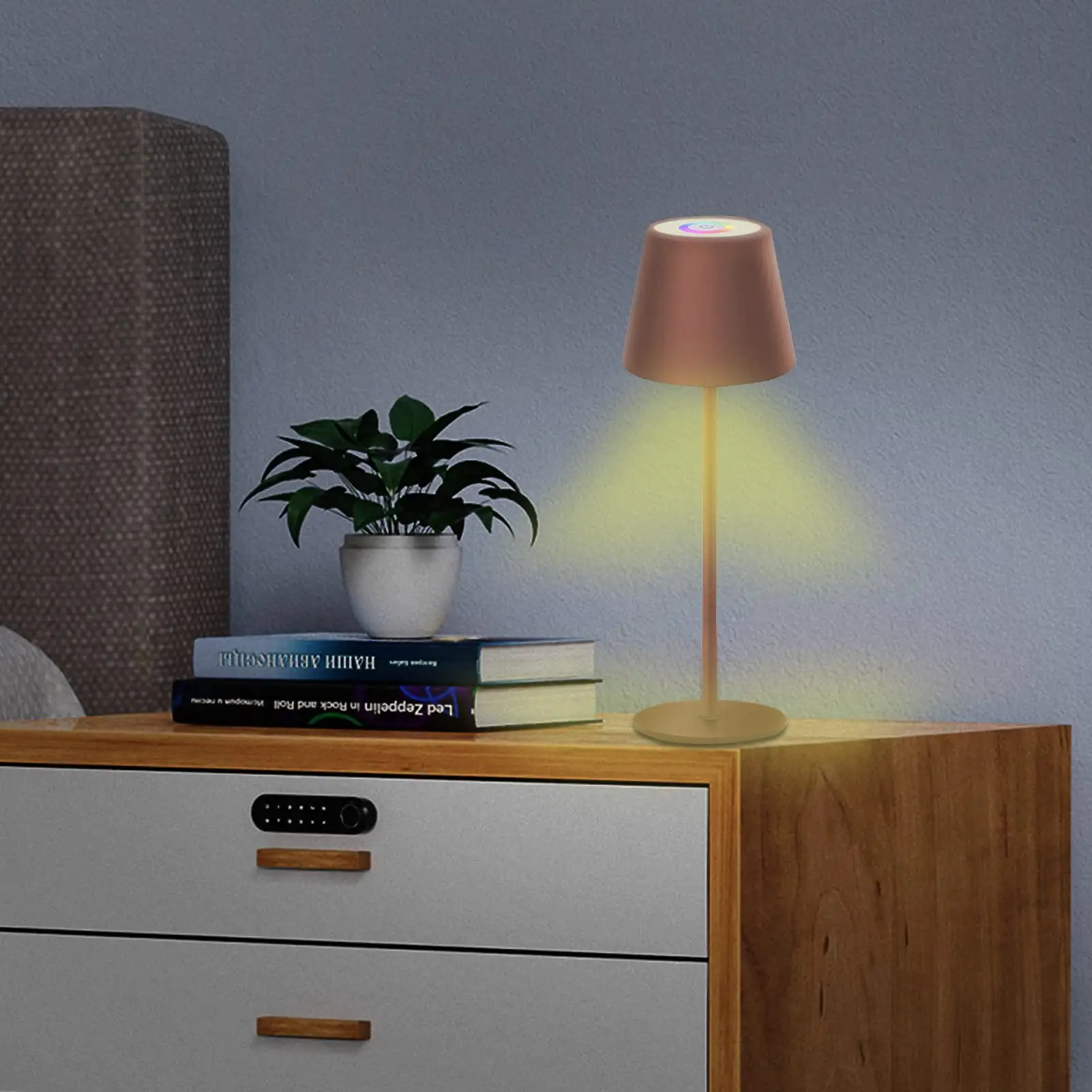 Lampada decorativa per esterni con lampada a batteria dimmerabile touch a batteria RGB