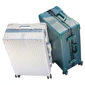 Valise à roulettes unisexe, style rétro, petite valise de voyage, grande capacité, en néoprène, roulettes silencieuses avec verrouillage - Product Image 1
