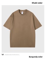 T-shirt en coton pour homme, personnalisé en usine chinoise, de bonne qualité, avec options de design d'impression photo, coupe courte, 260 grammes, teint uni, haut de gamme