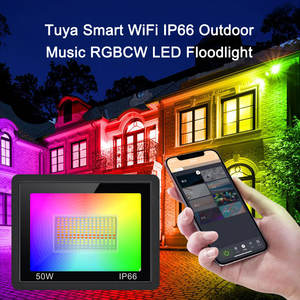 Nuevo Proyector LED RGBCW de 50W para Exteriores <span class=keywords><strong>con</strong></span> WiFi Inteligente Tuya de 2.4GHz, IP66, Música y Asistencia de Voz para Decoración PST-FL-50W (2026) - Product Image 4
