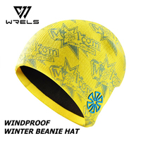 Gorro de Punto WRELS, Personalizable con Logotipo OEM, Cortavientos, Forrado de Felpa, Cálido, para Invierno, Accesorios para Correr