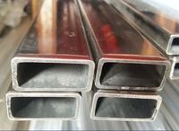 Tube carré en acier inoxydable 304 BA poli miroir, soudé, creux, pour main courante, support solaire, décoration architecturale, cadre