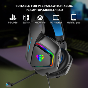 Tai Nghe Trùm Tai Rgb Có Dây Cho Game Thủ Cáp Chống Ồn Cho Nam Anc Tai Nghe Chơi Game Pc <span class=keywords><strong>Usb</strong></span> Aux Tai Nghe Chơi Game PS Có Micrô - Product Image 2