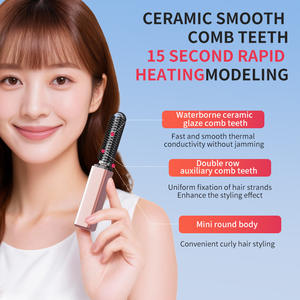 Mini Plancha de Pelo Eléctrica Inalámbrica de Cerámica, Peine Telescópico Portátil para Rizar y Alisar el <span class=keywords><strong>Cabello</strong></span>, Peinado Suave y Delicado, Uso <span class=keywords><strong>en</strong></span> Autocaravanas y Hoteles - Product Image 5