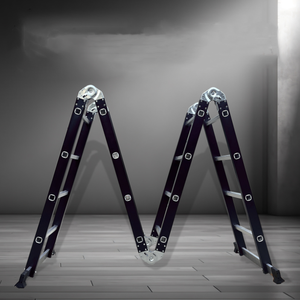 Escalera de andamio de aluminio multiposición 4x4 con peldaños de acero al carbono, diseño moderno, plegable, para exteriores, certificación CE, 150 kg - Product Image 4