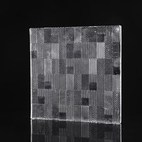 Panneaux décoratifs stéréo en verre cristal texturé 3D transparent pour fond de télévision et design mural
