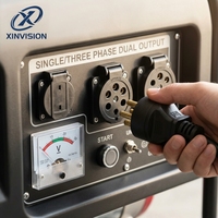 Générateur diesel à puissance égale 6,5 kW 190F 11 CV 230 V/380 V à démarrage électrique, châssis ouvert, avec AVR pour usage commercial