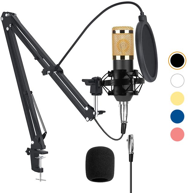 BM800 Professional Wired Condenser Microphone Noise Cancelling for YouTube Recording Karaoke Teaching Podcast Live Streaming
