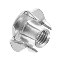 Tuerca en T DIN1624 de 4 Puntas M4 M6, Tuerca de Inserción de Cuatro Garras de Acero Galvanizado con Recubrimiento de Zinc, Clase 4.8, para Muebles y Carpintería