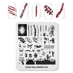 Plaques de tamponnage pour ongles en acier inoxydable à thème Halloween, pochoirs souples pour nail art, pour manucure en salon - Product Image 5