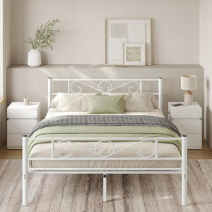 Kim Loại Khung Giường Thiết Kế Hiện Đại Thép Rèn Khung Duy Nhất Nữ Hoàng Kích Thước Kim Loại Giường - Product Image 5