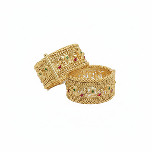 PADMAWATI Indian Traditional Luxury Tungsten Gold Plated High Quality Multi Color <b>Bangles</b> Set Women's Bridal Wedding Gift Party - Product Image 2