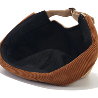 Bonnet Docker Sans Visière Casquette Courte en Velours Côtelé pour Hommes Femmes Y2K Vintage Rétro Streetwear Hiver Automne