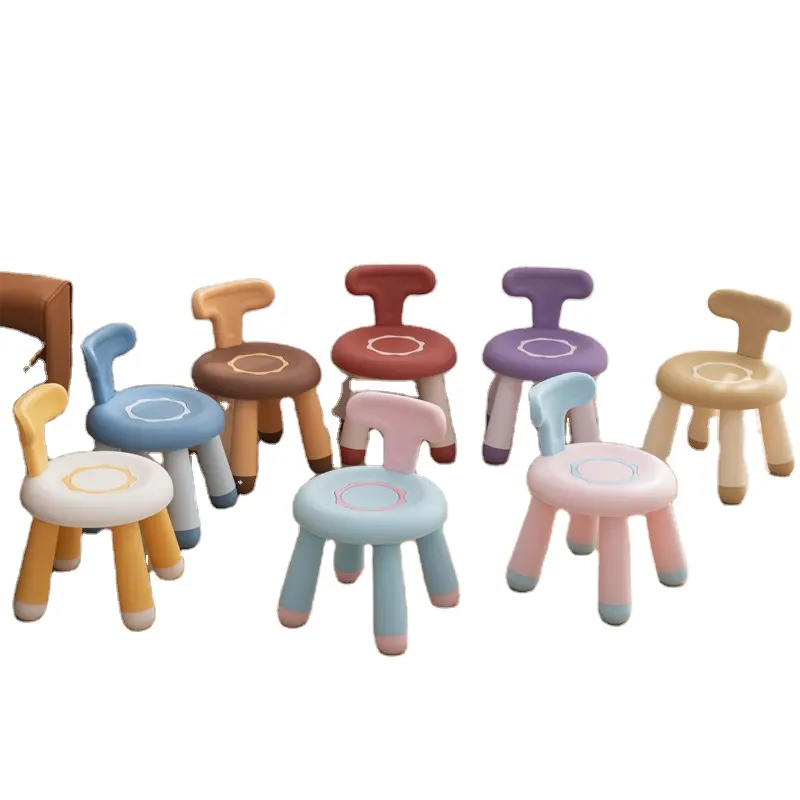 Plástico Encosto Baby Chair Stool Cozinha Small Step Ladder Banquetas do banheiro