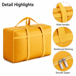 Sac de rangement respirant en non-tissé pour couettes, vêtements et couvertures, anti-poussière, avec poignées larges renforcées pour placard domestique - Product Image 4