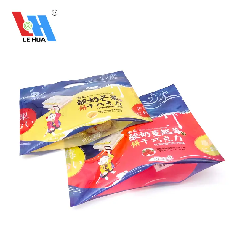 Groothandel Plastic Snack Yoghurt Mango Chocolade Biscuit Pakket Pouch Droog Voedsel Verpakking Zak Custom Logo
