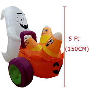 Decoración de Jardín Exterior Inflable de Halloween Estilo Americano: Fantasma <span class=keywords><strong>Blanco</strong></span> con Maíz y Luz LED, Ideal para Venta Transfronteriza - Product Image 4