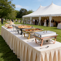 11L Schwarz-Gold Rechteckiger Edelstahl Chafing Dish Buffet Speisenwärmer mit Alkoholbrenner für Restaurant Event Catering