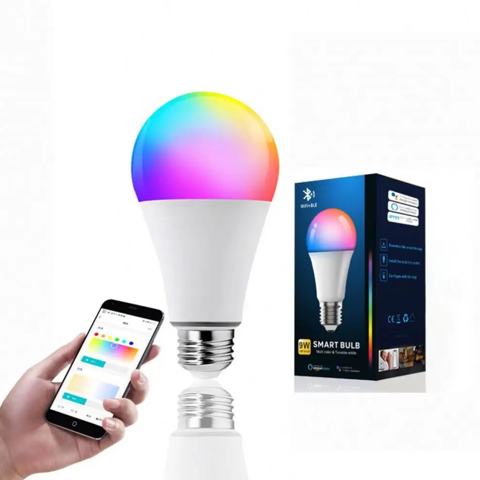YINGSHI-bombilla LED inteligente con WiFi, modelo TUYA, Alexa, google, RGB, 10W, alta calidad