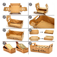 Boîte de courrier design respectueux de l'environnement, 10 pièces, biodégradables, pour confettis de mariage, porte-plateau, livraison Kraft