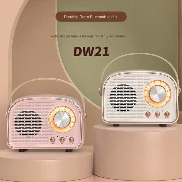 Mini Retro Portable Speaker With Radio Outdoor Wireless Stereo MP3 Player for iPhone Android Support TF Card USB