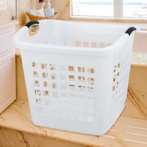 Large Capacity Plastic Thickened Handheld Laundry Basket Household Storage For Dirty Clothes Basket With Hollow Design