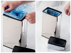 Cestino per Rifiuti con Sensore in Acciaio Inox da 3L, Contenitore Automatico Elettronico Rettangolare con Coperchio a Batteria per <span class=keywords><strong>Bagno</strong></span> - Product Image 5