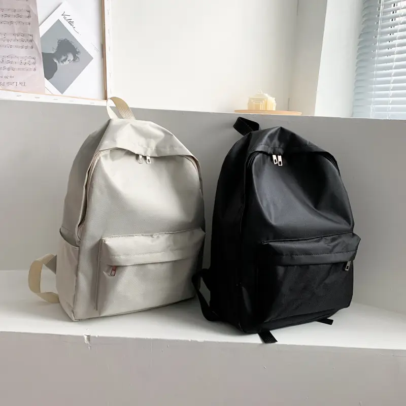 Wholesale Customization Book Bag Secondary Students School Bag Cheap Canvas Backpacks for Girls and Boys