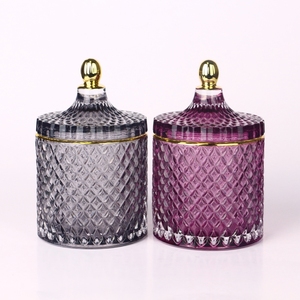 ขวดโหลแก้วเปล่าพร้อมฝาปิดสีทองสำหรับทำเทียนทรงภูมิศาสตร์ตัดแบบหรูหราโลโก้ได้ตามต้องการ - Product Image 4