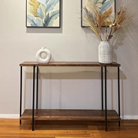 Console de luxe en bois massif à double niveau, style américain, panneau sans porte, montage simple, pour maison, gîte, salon, entrée